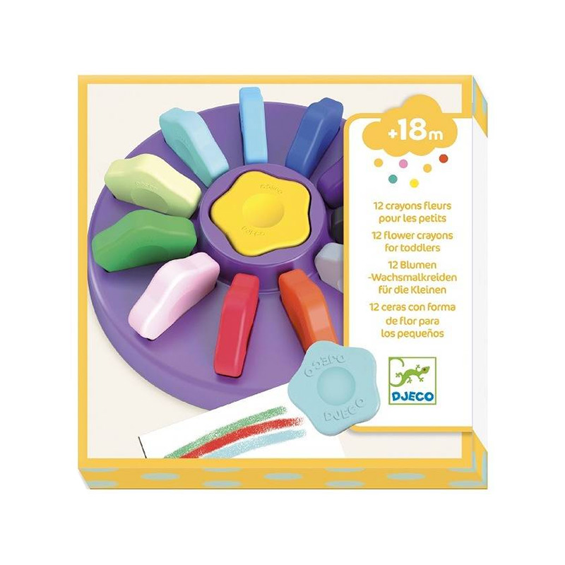 Set 12 Ceras Con Forma De Flor - Djeco