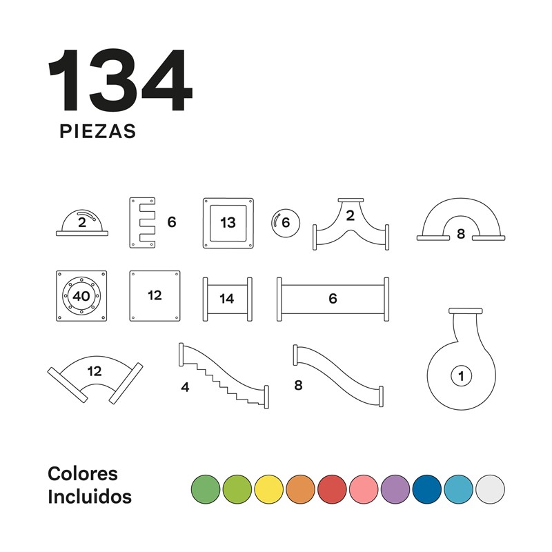 Pista Tobogan 134 pzas - Juego de Construccion - Imanix - Imagen 2