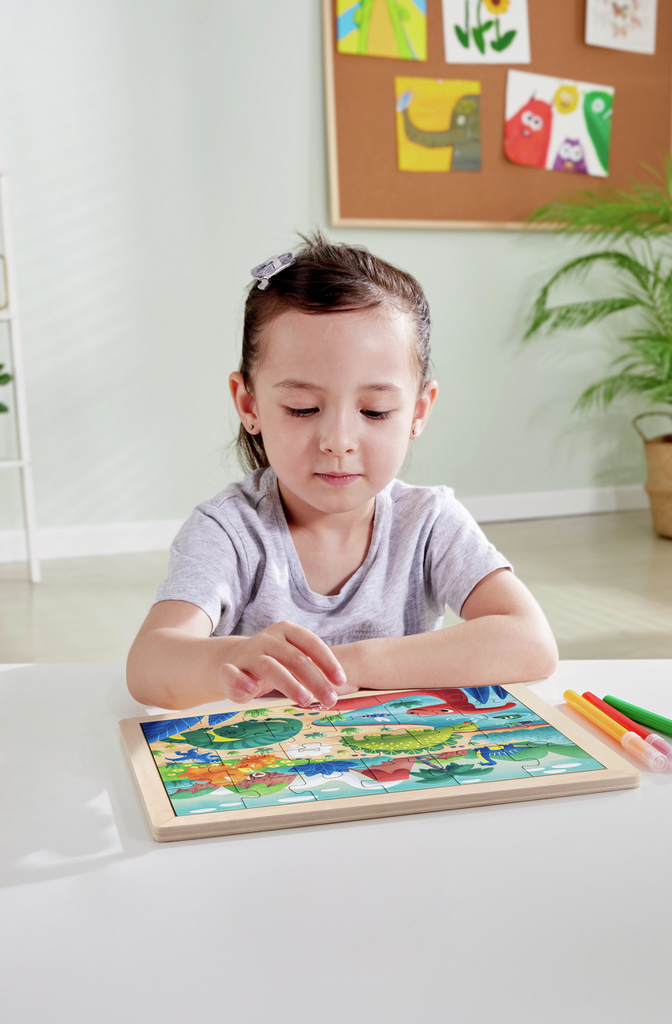 Puzzle Y Colorea Dinosaurios 24 Piezas - Hape - Imagen 4
