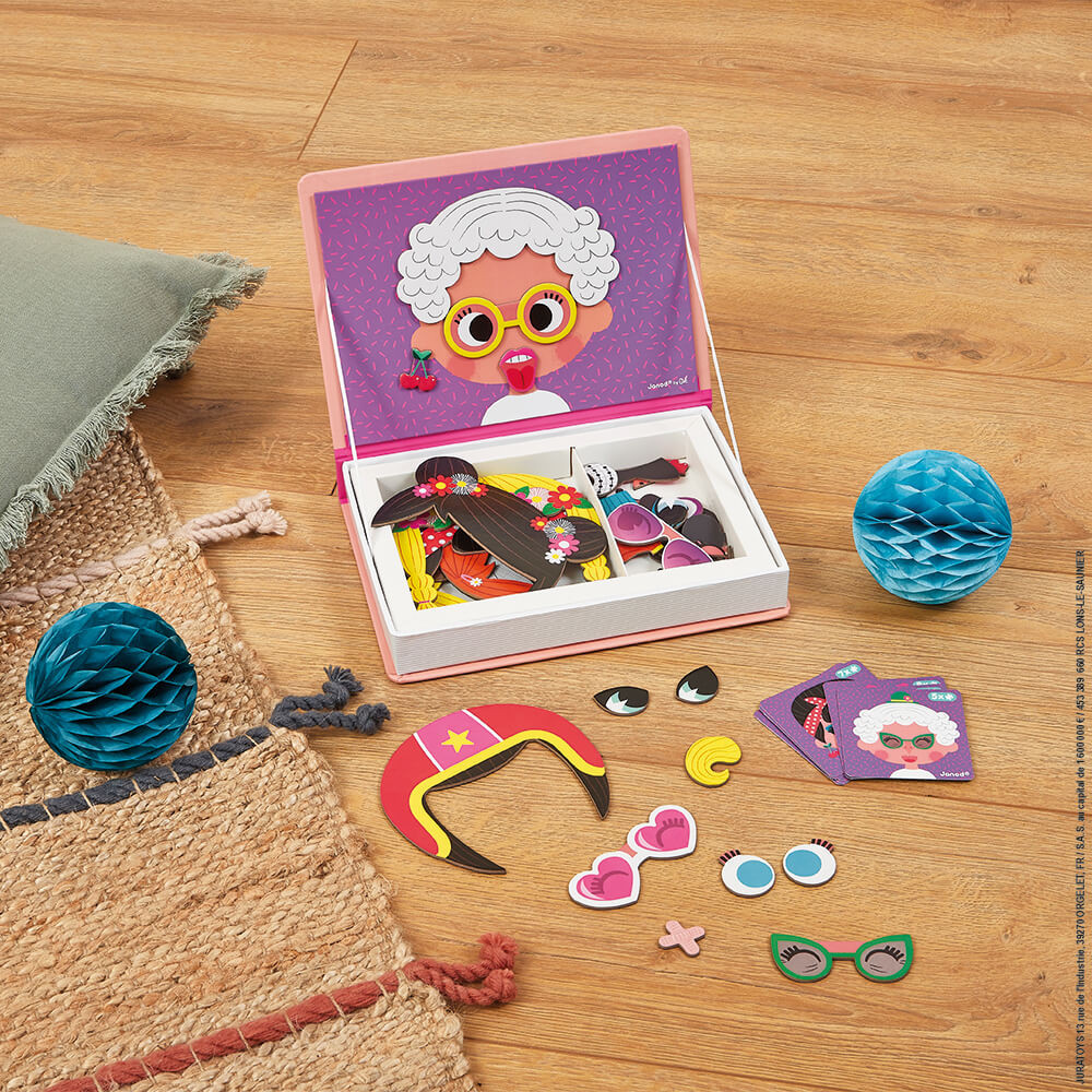 Magneticbook Crazy Faces Chicas - Janod - Imagen 2