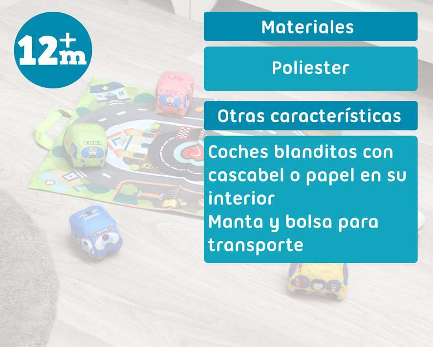 Juego Coches Blanditos Para Bebe Portatil - Kiokids - Imagen 4