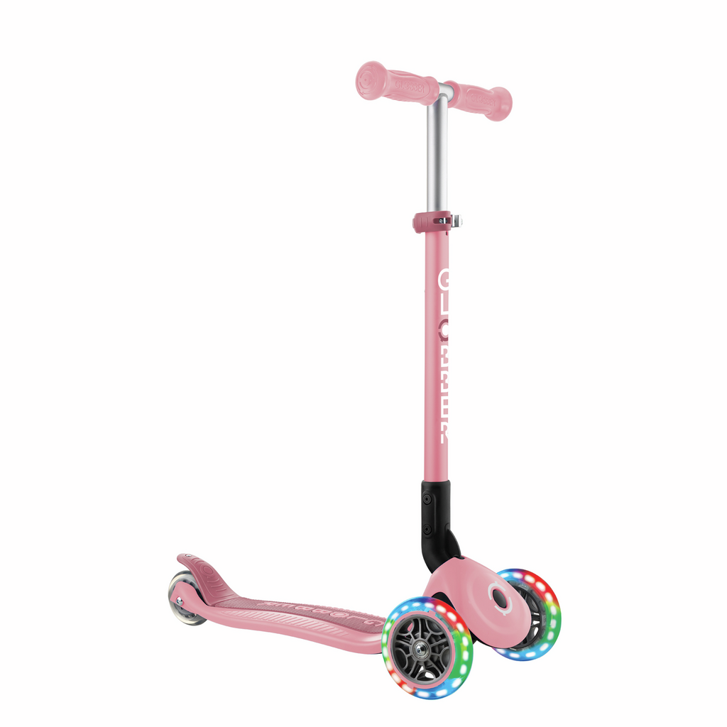 Patinete Primo Plegable Luces Rosa Pastel - Globber