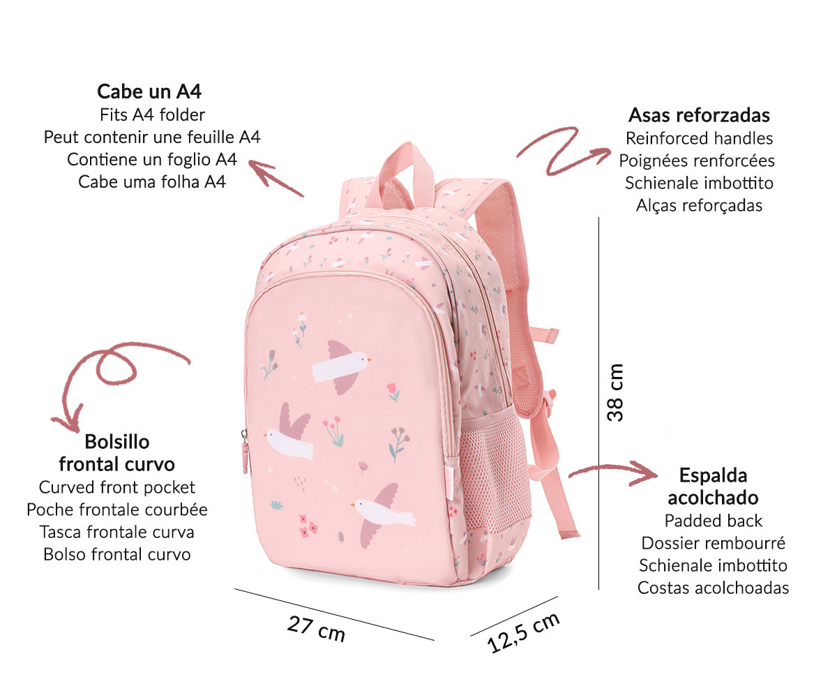 Mochila Mediana Blossom Birds - Tutete - Imagen 2